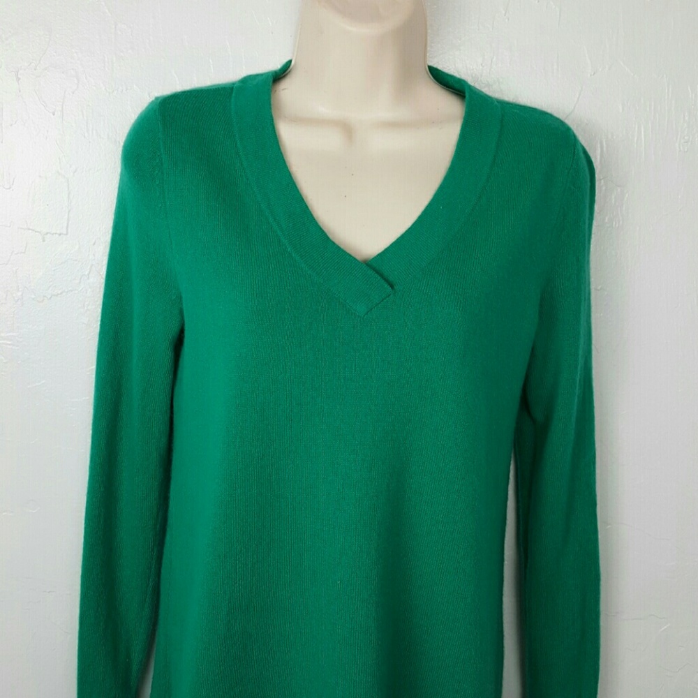 Vineyard Vines green cashmere blend sweater v-neck knit size XXS oversize